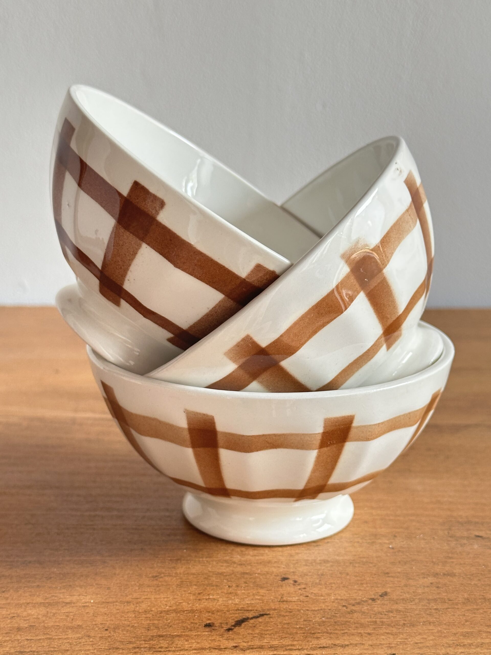 bol marron motif torchon
