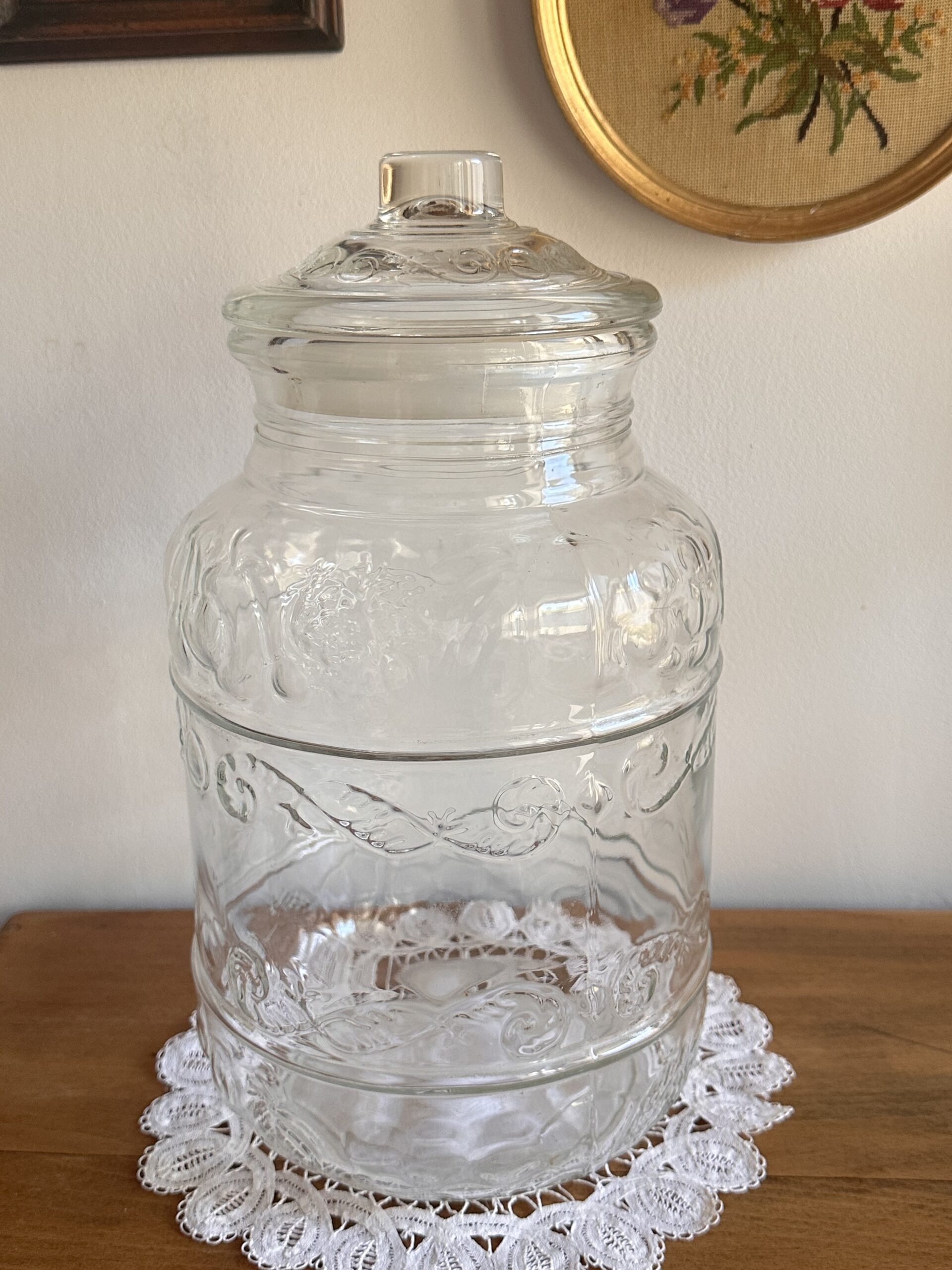 grand bocal verre vintage